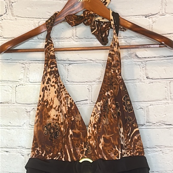 Jaclyn Smith Brown & Black Swim Dress Size 20W Excellent Condition - Picture 3 of 10